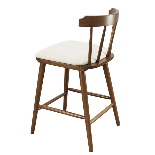 English Elm Christopher Knight Home® - Olivia Classic Windsor-Style Wooden Counter Stools, Set Of 4 In Walnut Finish & Soft Beige Upholstery N775P346246W-S4
