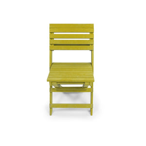 English Elm Coastal Bay Recycled Hdpe Folding Bistro Chair for Patio and Balcony Use Yellow B2745P409661