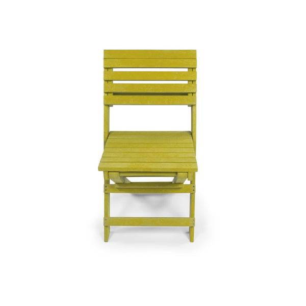 English Elm Coastal Bay Recycled Hdpe Folding Bistro Chair for Patio and Balcony Use Yellow B2745P409661
