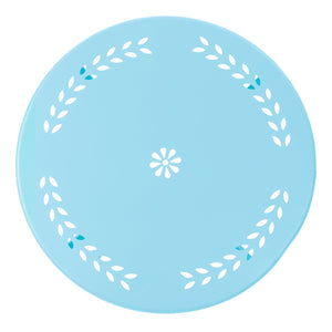 English Elm Christopher Knight Home® - LOURDES Matte Light Blue 3-Piece Iron Bistro Set – Weather-Resistant Floral Patio Table & 2 Chairs N773P278415B