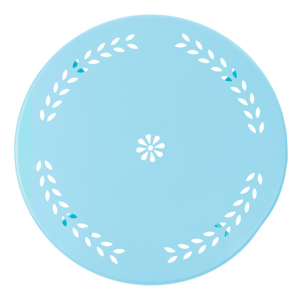 English Elm Christopher Knight Home® - LOURDES Matte Light Blue 3-Piece Iron Bistro Set – Weather-Resistant Floral Patio Table & 2 Chairs N773P278415B