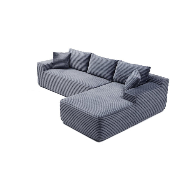 English Elm 105'' Cloud Sectional Sofa Deep Seat Corduroy Upholstered L-shape for Living Room W1117S00389