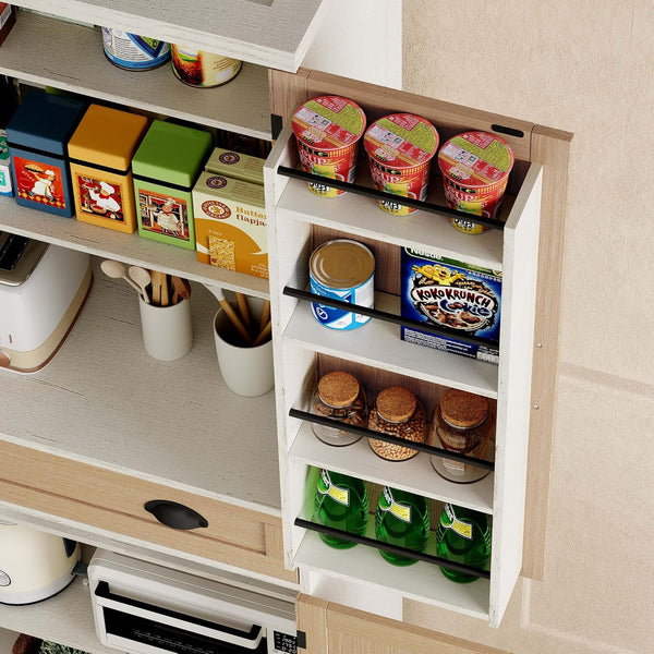 English Elm 71.8"H Farmhouse Kitchen Pantry Cabinet with X-Style Doors, Adjustable Shelves, Drawer & Anti-Tip T3771P352193