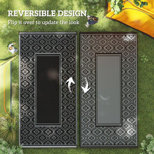 English Elm Geometric Reversible Polypropylene Outdoor Rug Uv Resistant Waterproof Patio Deck Mat T3971P421297