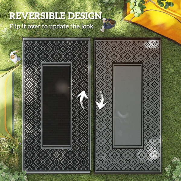 English Elm Geometric Reversible Polypropylene Outdoor Rug Uv Resistant Waterproof Patio Deck Mat T3971P421297