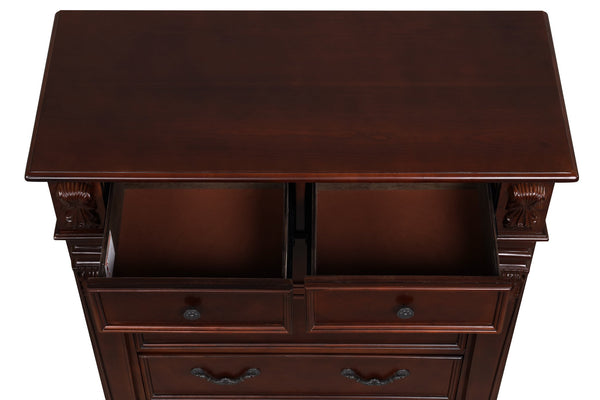 English Elm Lyndon 9-Drawer Dresser with Felt-Lined Top Drawers, Smooth Ball-Bearing Slides, Durable Wood Finish Cherry 46 L x 22 W x 54 H B078P301019