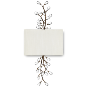 Crystal Bud Wall Sconce - Elegant Faceted Crystals and Rust-Colored Metal Shade for Timeless Decor