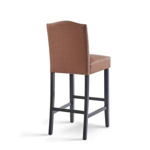 English Elm Barstools Set of 2 Pu Leather Seating Rubberwood Legs for Kitchen Island or Home Bar N779P254675L