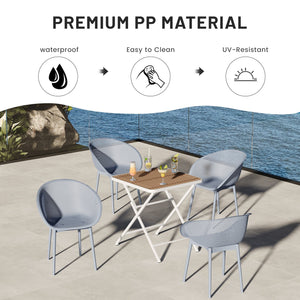 English Elm 2-Pack Modern Lounge Chairs with UV-Resistant PP, Mesh Weave Comfort, Lightweight & Easy-Care Design Light Baby Blue W3450P323311