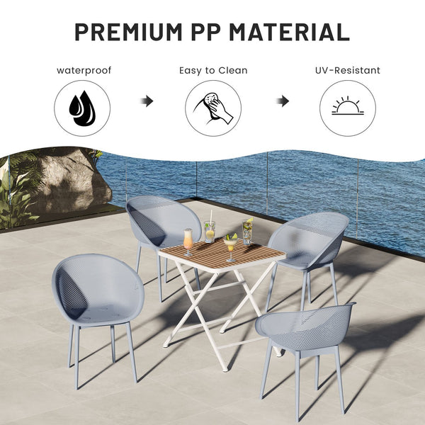 English Elm 2-Pack Modern Lounge Chairs with UV-Resistant PP, Mesh Weave Comfort, Lightweight & Easy-Care Design Light Baby Blue W3450P323311