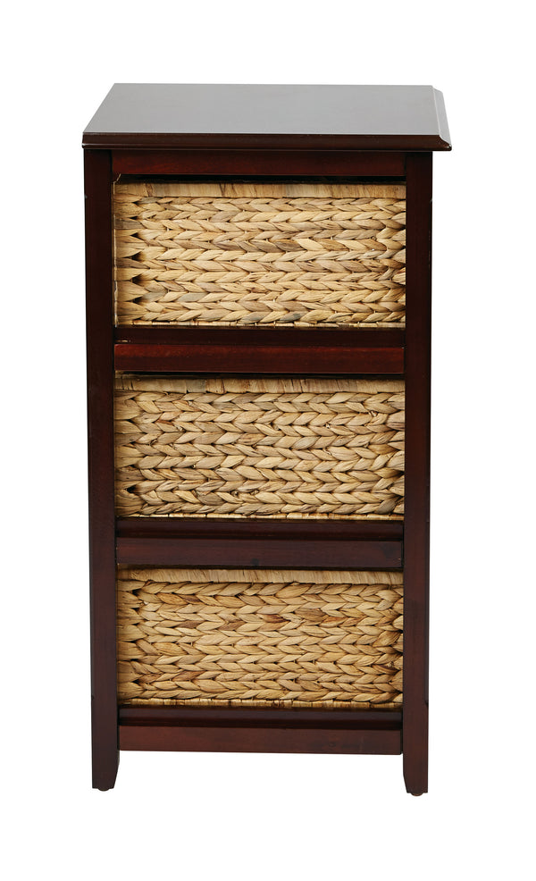 OSP Home Furnishings Seabrook Three-Tier Storage Unit Espresso