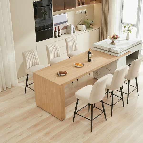 English Elm Adjustable Beige Velvet Bar Chairs Set Of 2 - Elegant Comfort, Modern Design, Adjustable Iron Feet W3615P340660