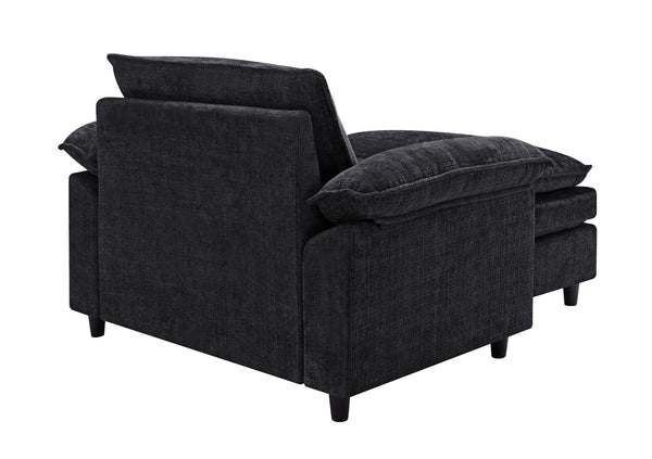 English Elm Accent Chair With Ottoman – Plush Oversized Lounge Sofa For Living Room, Bedroom, Or Office Use! W2100S00111