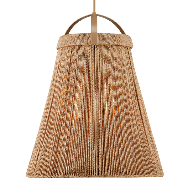 Parnell Pendant Light - Elegant Modern Design with Kraft Paper Twine and Frosted Glass Glow