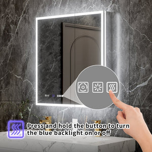 English Elm 30*32 Inch Led Medicine Cabinet with Anti-fog Gfci Outlet and Stepless Dimming Mirror W637P349459