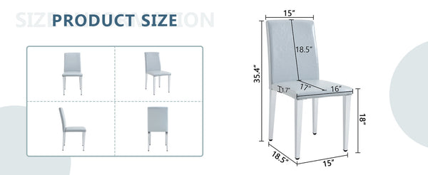 English Elm Four Pu Leather Dining Chairs with Metal Legs Modern Minimalist Set for Stylish Homes W1151P383508