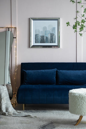 English Elm S/2 Kaiden Crystal Mirror Framed Wall Art - Striking Night & Day Design On Golden Background W2078P318309-GIGA