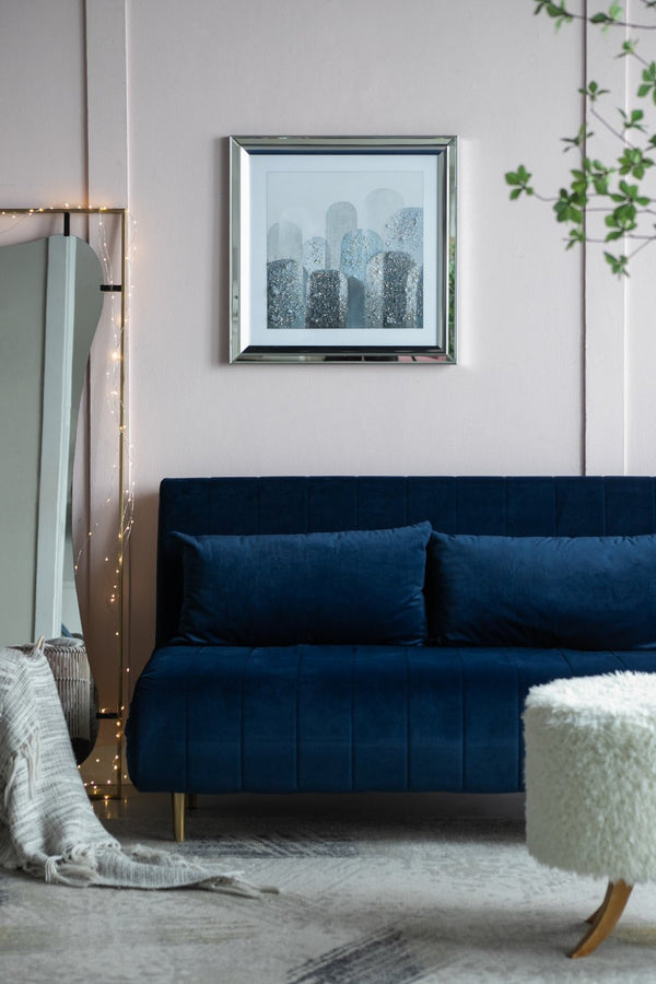 English Elm S/2 Kaiden Crystal Mirror Framed Wall Art - Striking Night & Day Design On Golden Background W2078P318309-GIGA