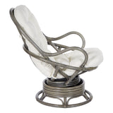 OSP Home Furnishings Tahiti Rattan Swivel Rocker White