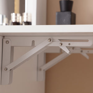 English Elm Vanity Desk With Adjustable Led Mirror, Ample Storage, Glass Top & Elegant Design For Bedrooms W3008P235418-GIGA