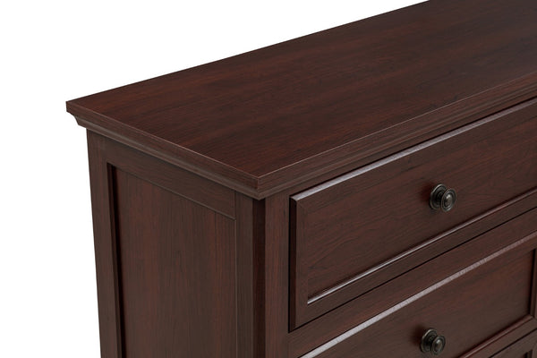 English Elm Contemporary Five Drawer Tall Chest Two Tone Veneer Bun Feet Bedroom Storage B2741P457650