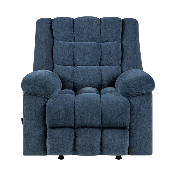 English Elm Gentle Rocking Reclining Chair with Chenille Upholstery, Ultra-Comfort Seat, Smooth Motion Recliner for Living Room Relaxation and Support Blue 41 L x 32 W x 29 H B011P347314