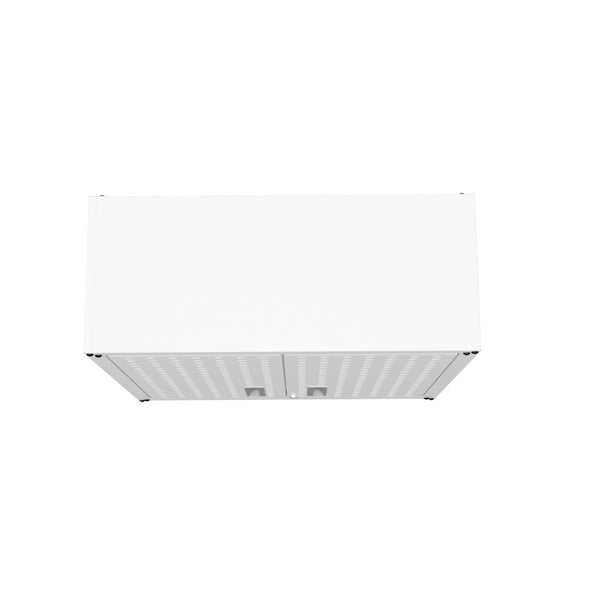 English Elm Floating Wall Mounted Garage Cabinet with Locking Doors and Diamond Texture Exterior White B365P398220