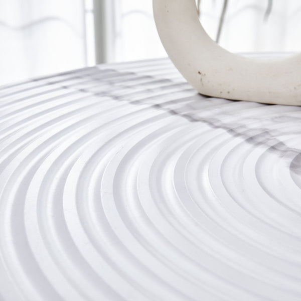 English Elm Table Set: 31.5-Inch Elegant White Marble Round Dining Table With 4 Black Pu Chairs For Chic Dining W1151S02497-GIGA