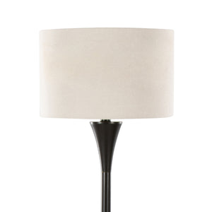 English Elm Lenuxe 65" Contemporary Metal Floor Lamp - Oil Rubbed Bronze Hourglass Body with Linen Shade, 3-Way B202P223995