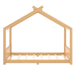 English Elm Twin House Frame Floor Bed Solid Pine Kids Room Montessori Low Profile Play Nook W1580P387841