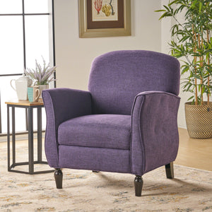 English Elm Christopher Knight Home® - CHAIR modern fabric lounge seat with compact 28.5x28.25x20.75 in dimensions, cozy supportive design Purple 63566.00PLETWD