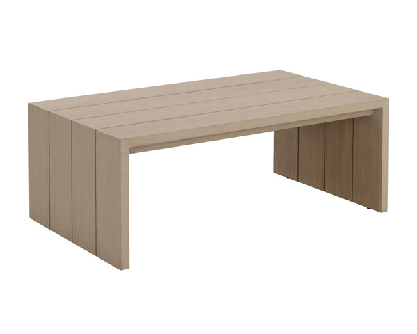Sunpan Viga Coffee Table - Elegant Teak Wood Design for Modern Outdoor Spaces, Durable and Stylish Solution Drift Brown