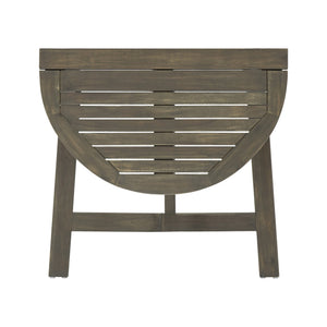 English Elm Christopher Knight Home® - Outdoor Half-Round Folding Acacia Wood Bistro Table with Gray Handcrafted Finish, Space-Saving Elegance Grey 65324.00GRY