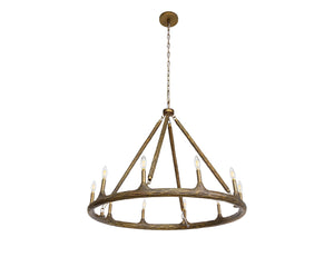 Sunpan Wolfgang Chandelier - Stunning Ceiling Fixture with 10 Bulbs, Elegant Design & Luxurious Finish Antique Brass