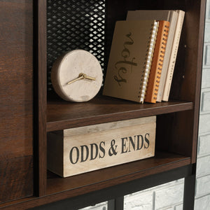 English Elm Hutch, Stylish Brown Finish With Smart Storage & Slim Profile For Small Office Spaces & Decor B356P367837