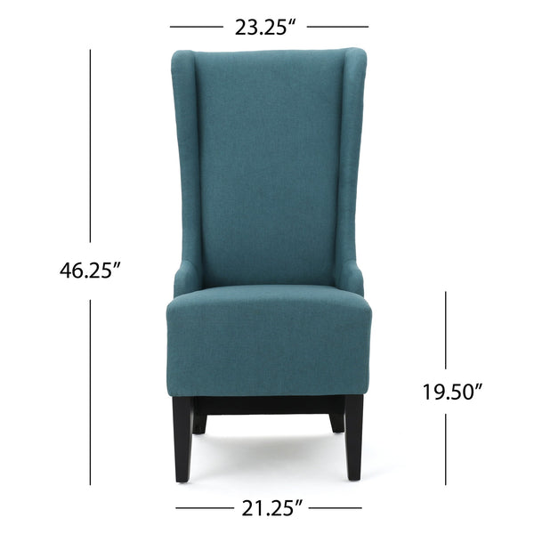 English Elm Christopher Knight Home® - DINING Chair with High Winged Back Upholstery, Plush Comfort, Tapered Birch Wood Legs, Modern Elegance Teal 59260.00DTE