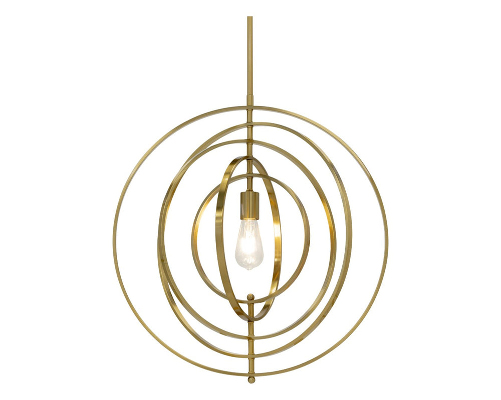 Sunpan MIA Pendant Light - Modern Sculptural Fixture in Warm Brass Finish for Stunning Home Decor Elegance 106787