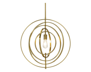Sunpan MIA Pendant Light - Modern Sculptural Fixture in Warm Brass Finish for Stunning Home Decor Elegance 106787