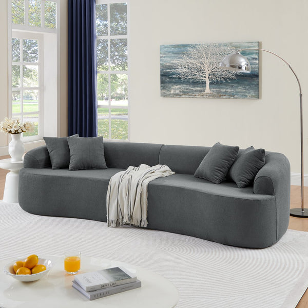 English Elm Curved Modular Sectional Sofa with High-Density Foam Compression, No-Assembly Modern Minimalist Comfort Gray W487S00358