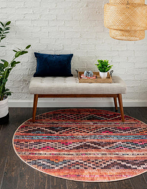 Unique Loom Timeless Andrew Machine Made Geometric Rug Multi, Blue/Gold/Green/Ivory/Rust Red/Pink/Beige/Black/Brown 7' 7" x 7' 9"