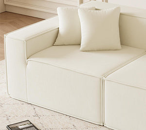 English Elm Versatile Modular Loveseat Sofa with Deep-Seated Foam Comfort, Corduroy Upholstery, Compact Sectional for Apartments Beige W1765S00110