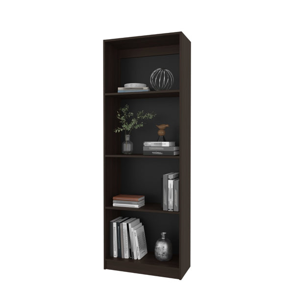 English Elm Stained Walnut Bookcase With 4 Open Shelves - Stylish Storage For Modern & Traditional Spaces B062P323166-GIGA