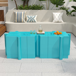 English Elm Christopher Knight Home® - 3-Piece Modular Mgo Puzzle Table Set - Interlocking Design For Indoor & Outdoor Use, Light Blue N770PS33132L