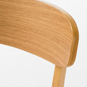English Elm [video] Set of 2 Minimalist Dining Chairs with Cushioned Seats and Oak Rubberwood Legs N759P371095K