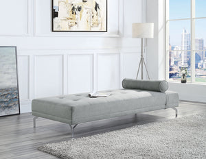 English Elm Quenti Gray Melange Velvet Sofa Bed with Pillow - Tufted Pocket Coil Seat, D23 Foam, Modern Legs B2726P255333