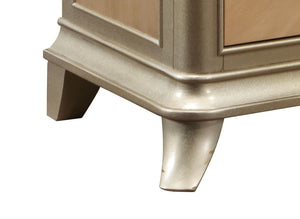 English Elm Dodie Champagne & Natural Oak Sunburst Console Cabinet with Art Deco Hardware, Cord Management B2726P285785