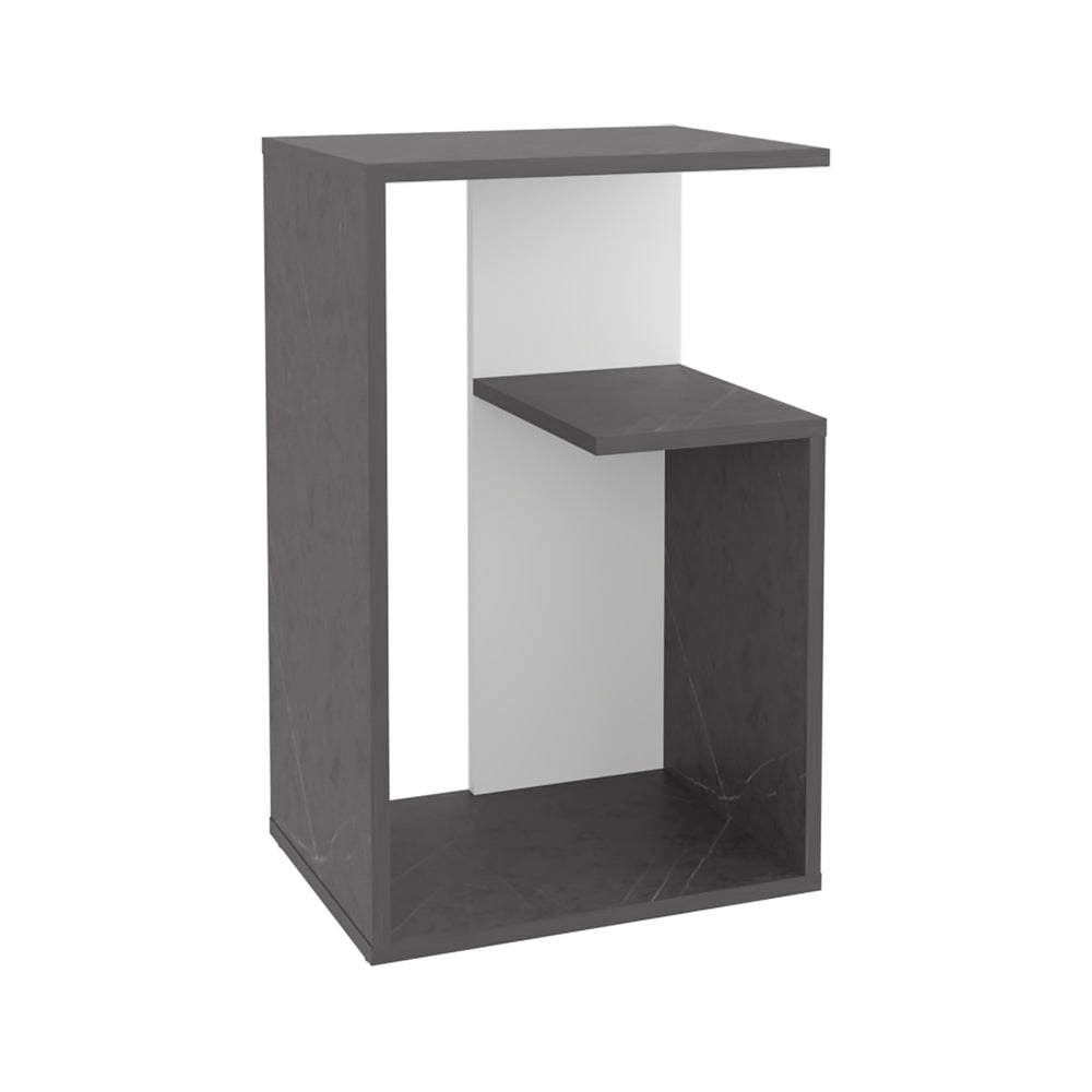 English Elm Everet 25" 3-Tier Shelf Side Table – Compact Multicolor End Table with Sturdy Particle Board Storage B070P363828