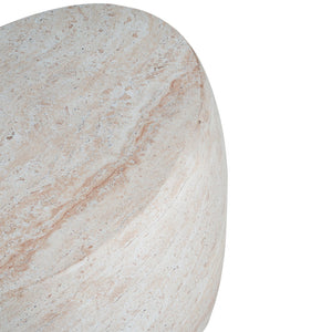 English Elm Christopher Knight Home® - Outdoor/Indoor Lightweight Concrete Side Table - Elegant Oval Accent Table With Travertine Finish N773P253786Z