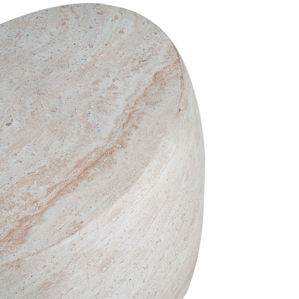 English Elm Christopher Knight Home® - Outdoor/Indoor Lightweight Concrete Side Table - Elegant Oval Accent Table With Travertine Finish N773P253786Z