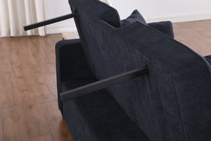 English Elm Cody Woven Fabric Sleeper Loveseat with Charging Console and Pocket Coil Support B061S00958